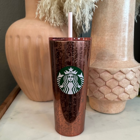 Starbucks Stainless Steel Cold Cup Tumbler Rose Gold Pink Mercury 16 fl oz - Picture 1 of 3